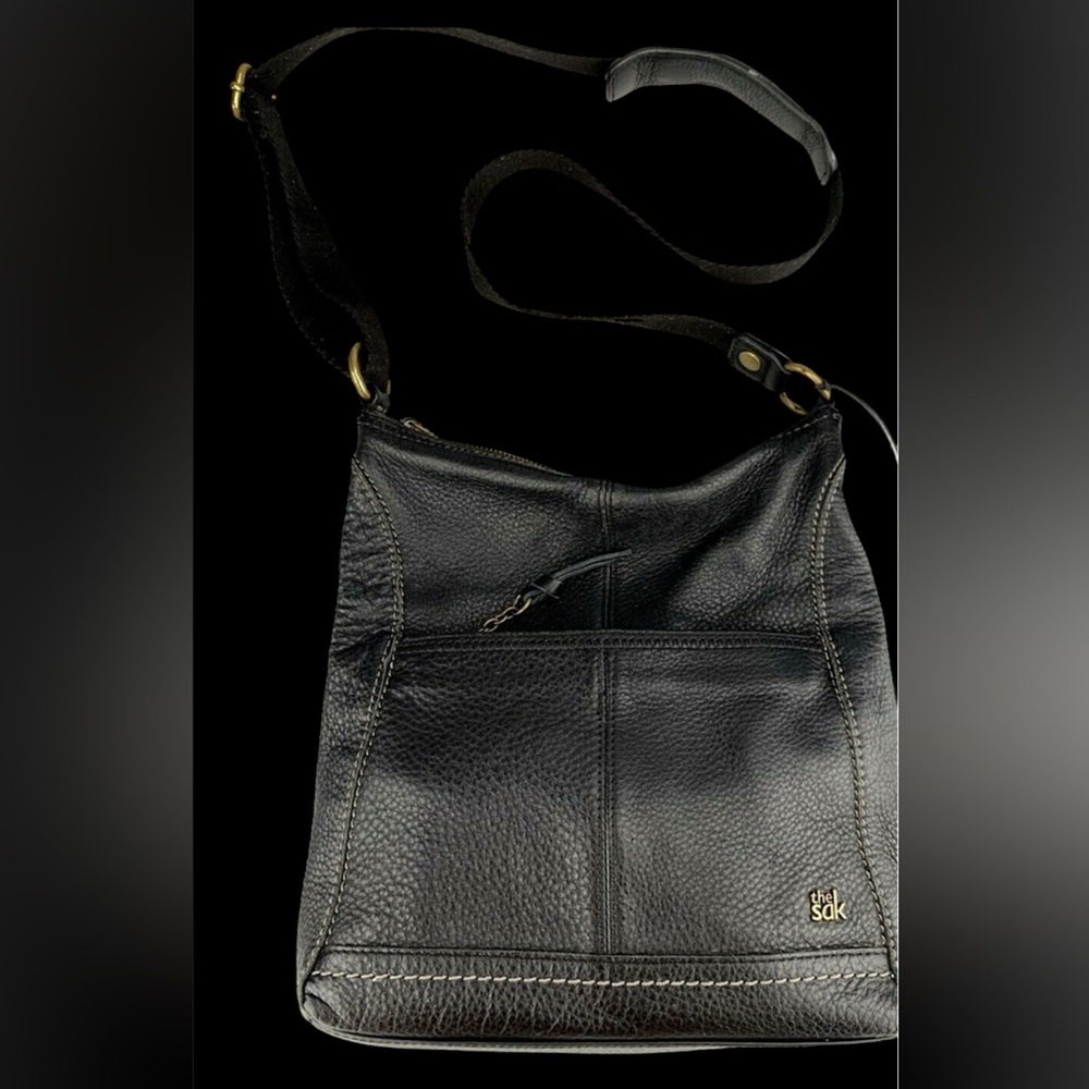 The Sak Black Pebbled Leather Crossbody Bag
